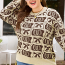  Magnolia Horseshoe Print Checkered PLUS Sweater