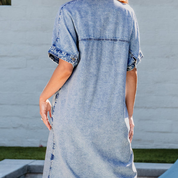 Makayla Loose Medium Wash Chambray Dress | Jane.com