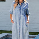  Makayla Loose Medium Wash Chambray Dress