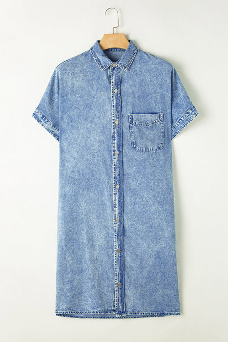 Makayla Loose Medium Wash Chambray Dress