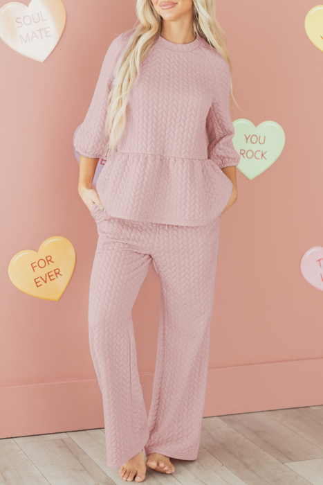 Makenna Texture Ruffle Hem Top