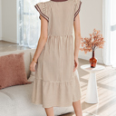  Makenzie Contrast Trim Midi Dress