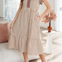  Makenzie Contrast Trim Midi Dress