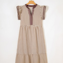  Makenzie Contrast Trim Midi Dress