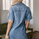  Makenzie Short Sleeve Collared Denim Dress