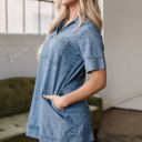  Makenzie Short Sleeve Collared Denim Dress