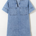  Makenzie Short Sleeve Collared Denim Dress