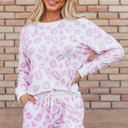 Pink Medium Malani Leopard Pullover and Shorts Set