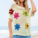  Malaysia Crochet Flower Hollow-out Sweater