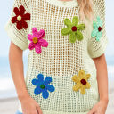  Malaysia Crochet Flower Hollow-out Sweater