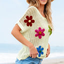  Malaysia Crochet Flower Hollow-out Sweater