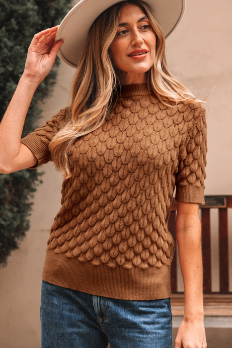 Malaysia Ribbed Short Sleeve Sweater