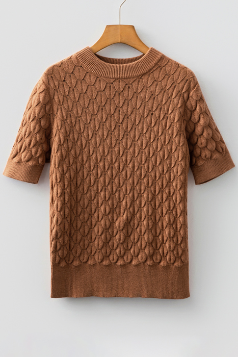 Malaysia Ribbed Short Sleeve Sweater