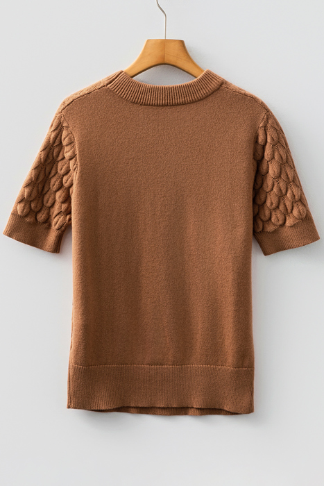 Malaysia Ribbed Short Sleeve Sweater