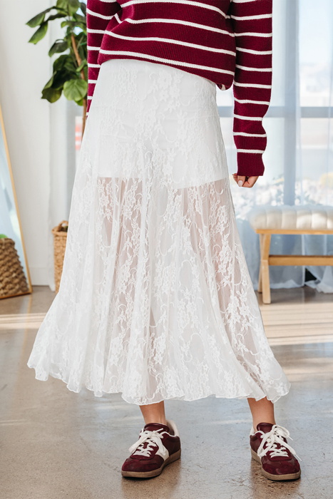 Maliyah Lace Flowy Maxi Skirt