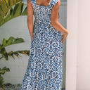  Malka Boho Smocked High Waist Maxi Dress