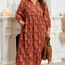  Mallory 4 Sleeve Long PLUS Dress