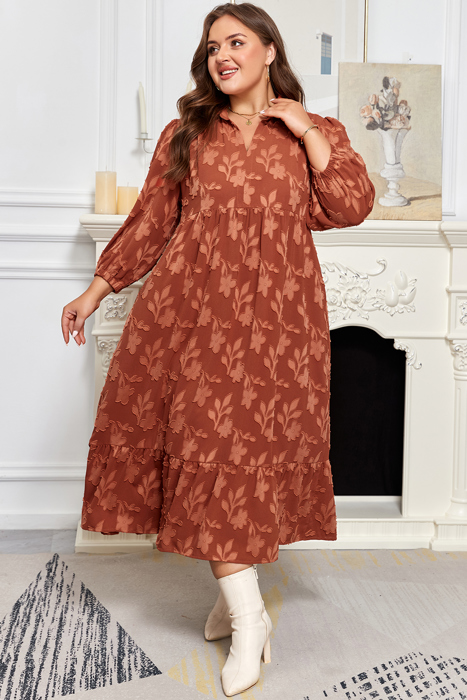 Mallory 4 Sleeve Long PLUS Dress
