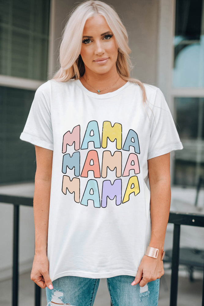 MAMA Crew Neck Casual T Shirt