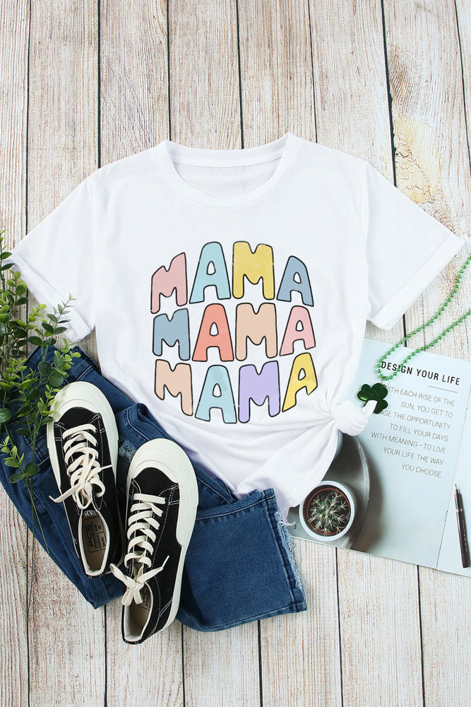 MAMA Crew Neck Casual T Shirt