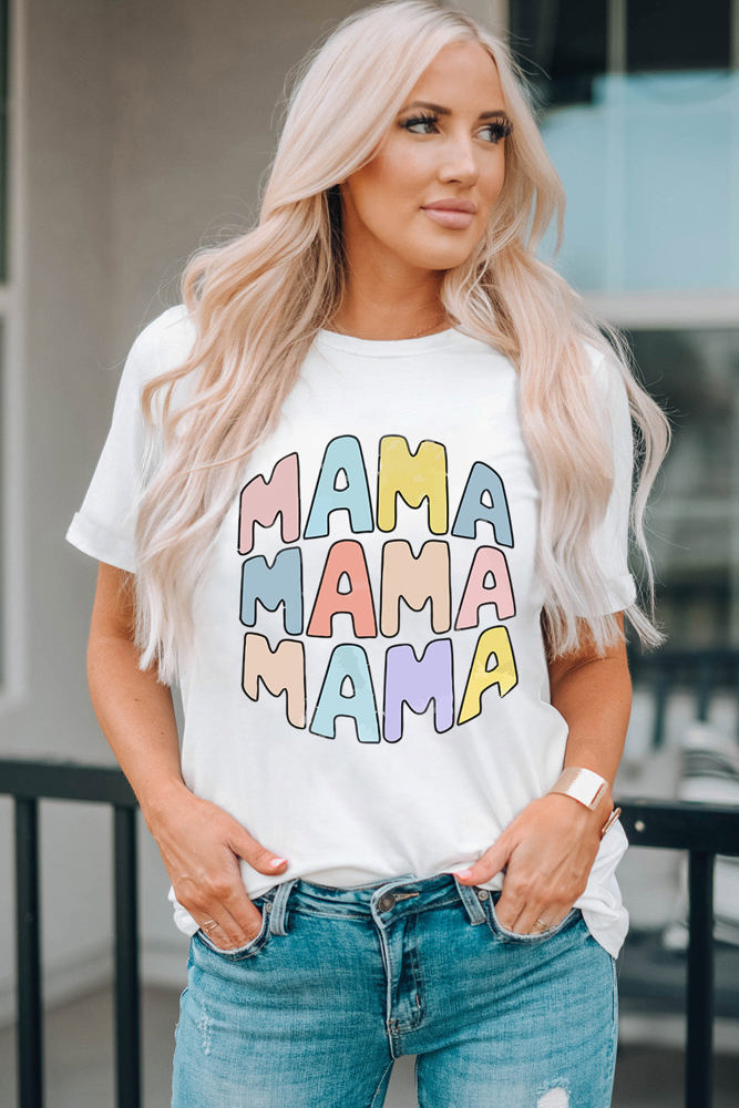 MAMA Crew Neck Casual T Shirt