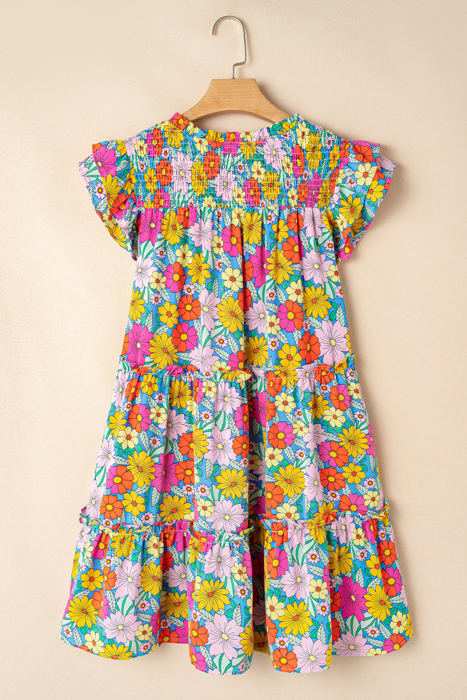 Mara Floral Flutter Sleeve Mini Dress