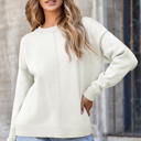 White Small Mara Shoulder Exposed Seam Hoodie
