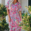  Mara V Neck Floral Dress