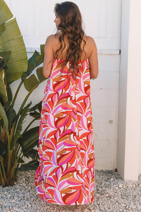 Maren Floral High Low Bandeau Vacay Dress