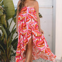  Maren Floral High Low Bandeau Vacay Dress