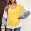  Margot Stripe Drawstring Loose Fit Hooded Top