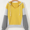  Margot Stripe Drawstring Loose Fit Hooded Top