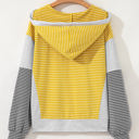  Margot Stripe Drawstring Loose Fit Hooded Top