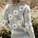  Maria Floral Half Zip Drop Shoulder Sweater