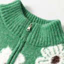  Maria Floral Half Zip Drop Shoulder Sweater