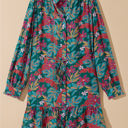  Maria Floral V Neck Puff Sleeve Dress