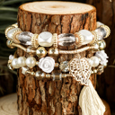  Mariana Beaded Fringed Layered Bracelet