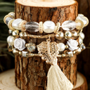  Mariana Beaded Fringed Layered Bracelet
