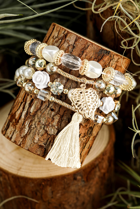 Mariana Beaded Fringed Layered Bracelet