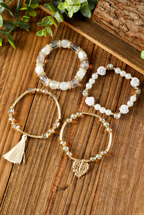 Mariana Beaded Fringed Layered Bracelet