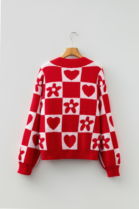 Marianna Checkered Knit Loose Sweater