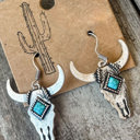 Silver Marianna Head Western Fashion Earrings