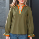 Four Leaf Clover XL Marie Long Sleeve Blouse Long Sleeve Top