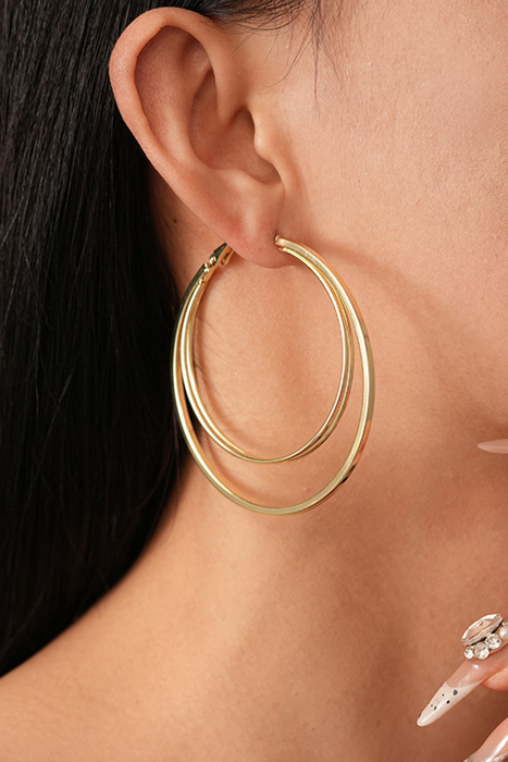 Marigold Plated Double Hoop Earrings