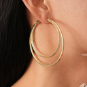  Marigold Plated Double Hoop Earrings