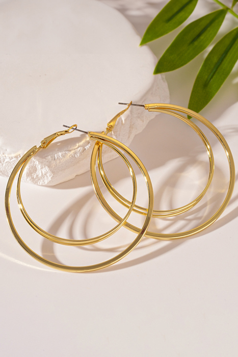 Marigold Plated Double Hoop Earrings