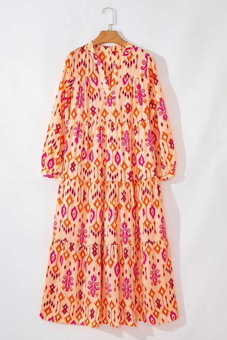 Marjorie Geometric Printed Maxi Dress
