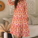 Orange Large Marjorie Geometric Printed Maxi Dress