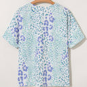  Marleigh Leopard Print V Neck Short Sleeve Blouse