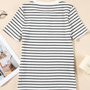  Marleigh Stripe Textured Buttoned Henley Top